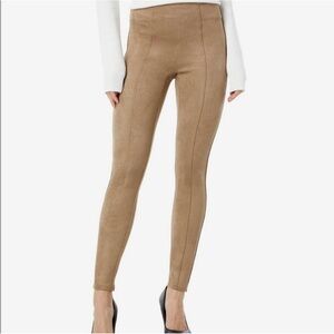 Spanx Faux Suede leggings in taupe Size Medium